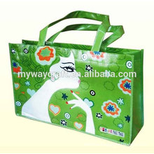 green laminated gift shopping bag/Non Woven Bag